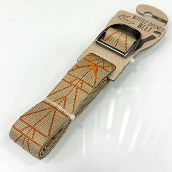 Chaco Bottle Opener Belt Unisex Prime Tan Geometrical Nylon Brand New One  Size